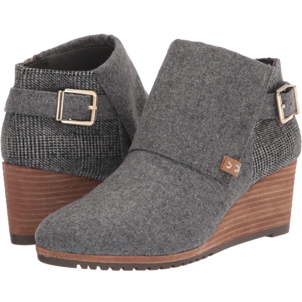 Stylish Gray Wedge Ankle Boots